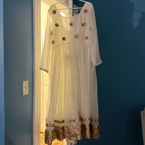 Georgette anarkali Indian Pakistani dress with Pant & Duppata - Picture 7 of 7